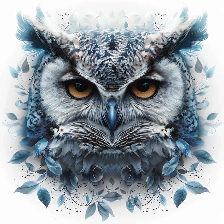 owl-abstract-pattern-tattoo – tattoo design ideas free ai generated – neotraditional-rich-shading – for-upper-chest – Gallery: owls-inkby-ai
