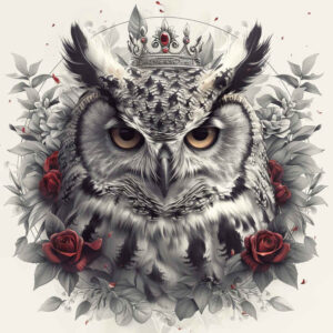 owl-abstract-pattern-tattoo – tattoo design ideas free ai generated – realism-high-contrast – for-upper-thigh – Gallery: owls-inkby-ai