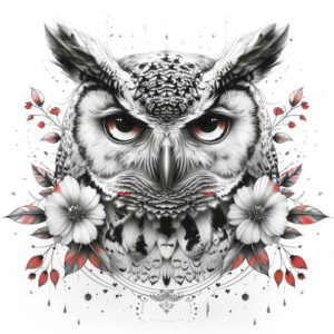 owl-ancient-tattoo – tattoo design ideas free ai generated – neotraditional-artistic-contrast – for-arm – Gallery: owls-inkby-ai