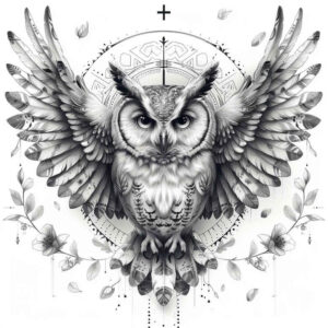 owl-color-tattoo – tattoo design ideas free ai generated – realism-micro-realism – for-hand – Gallery: owls-inkby-ai