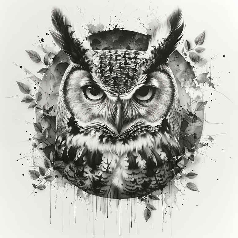 owl-contour-tattoo – tattoo design ideas free ai generated – neotraditional-bold-outline – for-wrist – Gallery: owls-inkby-ai