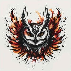 owl-detail-tattoo – tattoo design ideas free ai generated – surrealism-floating-elements – for-arm – Gallery: owls-inkby-ai