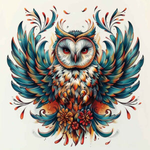 mystical-symbol-owl-tattoo-neotraditional-bold-texture-for-elbow – tattoo design ideas free ai generated – Gallery: owls-inkby-ai