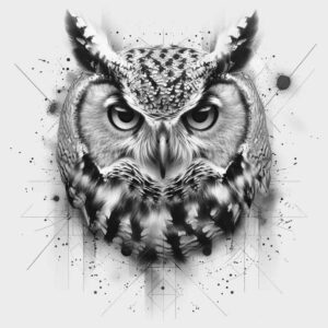 owl-natural-look-tattoo – tattoo design ideas free ai generated – neotraditional-vivid-gradients – for-palm – Gallery: owls-inkby-ai
