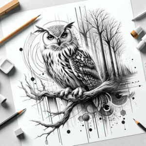 owl-protective-tattoo – tattoo design ideas free ai generated – realism-studio-quality – for-side – Gallery: owls-inkby-ai