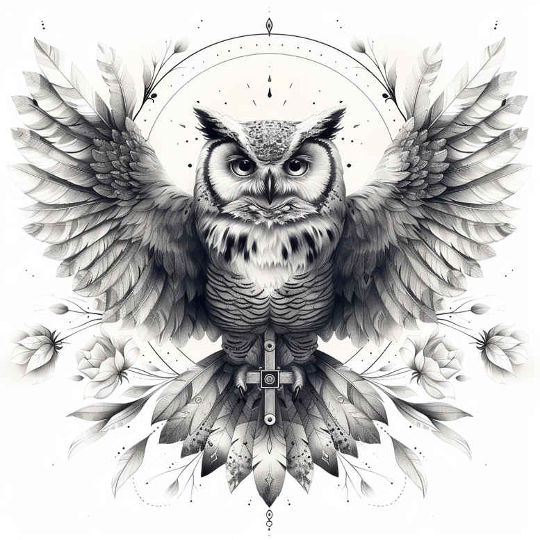 owl-spirit-tattoo – tattoo design ideas free ai generated – realism-lifelike – for-wrist-side – Gallery: owls-inkby-ai