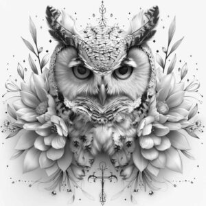owl-spirit-tattoo – tattoo design ideas free ai generated – surrealism-phantom – for-upper-arm – Gallery: owls-inkby-ai