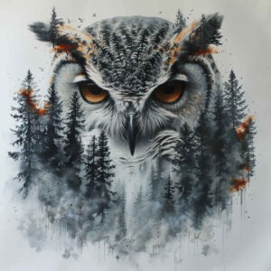 owl-symbol-tattoo – tattoo design ideas free ai generated – realism-natural-contrast – for-shoulder-blade – Gallery: owls-inkby-ai