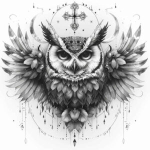 energy-symbol-owl-tattoo-surrealism-vibrant-contrasts-for-elbow – tattoo design ideas free ai generated – Gallery: owls-inkby-ai