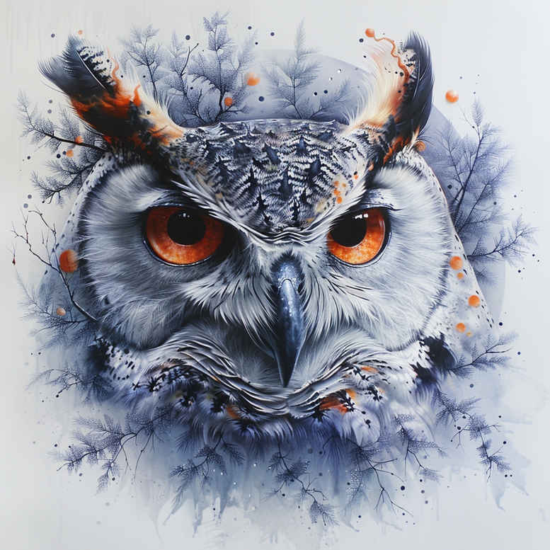 owl-tattoo – tattoo design ideas free ai generated – neotraditional-rich-shading – for-collarbone – Gallery: owls-inkby-ai