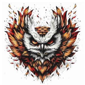 plant-ornament-owl-tattoo – tattoo design ideas free ai generated – neotraditional-clean-fill – for-ankle – Gallery: owls-inkby-ai