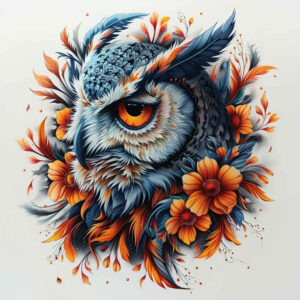 shaded-owl-tattoo – tattoo design ideas free ai generated – realism-form-fidelity – for-sternum – Gallery: owls-inkby-ai