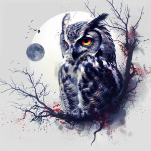 symbolic-owl-tattoo – tattoo design ideas free ai generated – surrealism-psychedelic – for-foot – Gallery: owls-inkby-ai