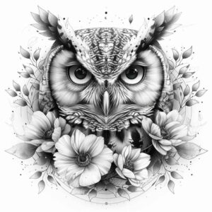 owl-contour-tattoo-realism-optical-illusion-for-behind-ear – tattoo design ideas free ai generated – Gallery: owls-inkby-ai
