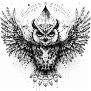 owls tattoo design ideas Realism blended gradients alert represents strength