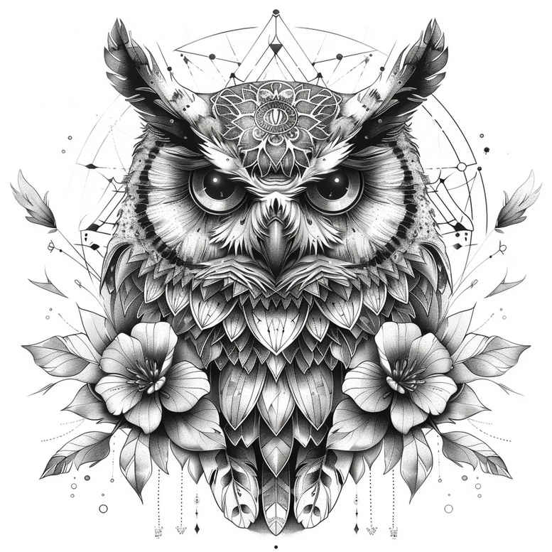 owls tattoo design ideas Surrealism phantom alert symbol of perseverance