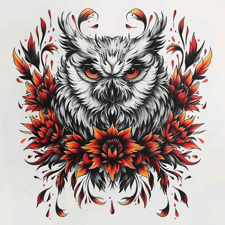 owls tattoo design ideas Realism natural look bird of prey for behind ear