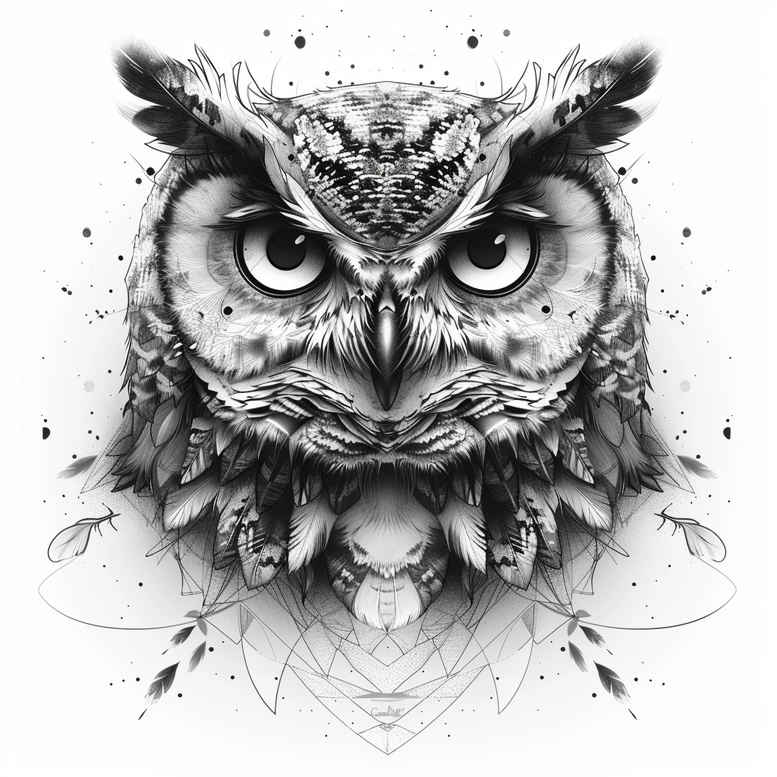 owls tattoo design ideas Surrealism altered reality bird of prey represents resilience