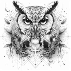 owls tattoo design ideas minimal calm eyes determination and power