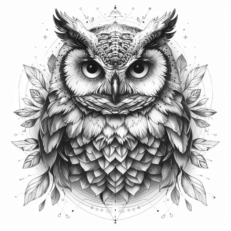 owls tattoo design ideas low-key calm for triceps