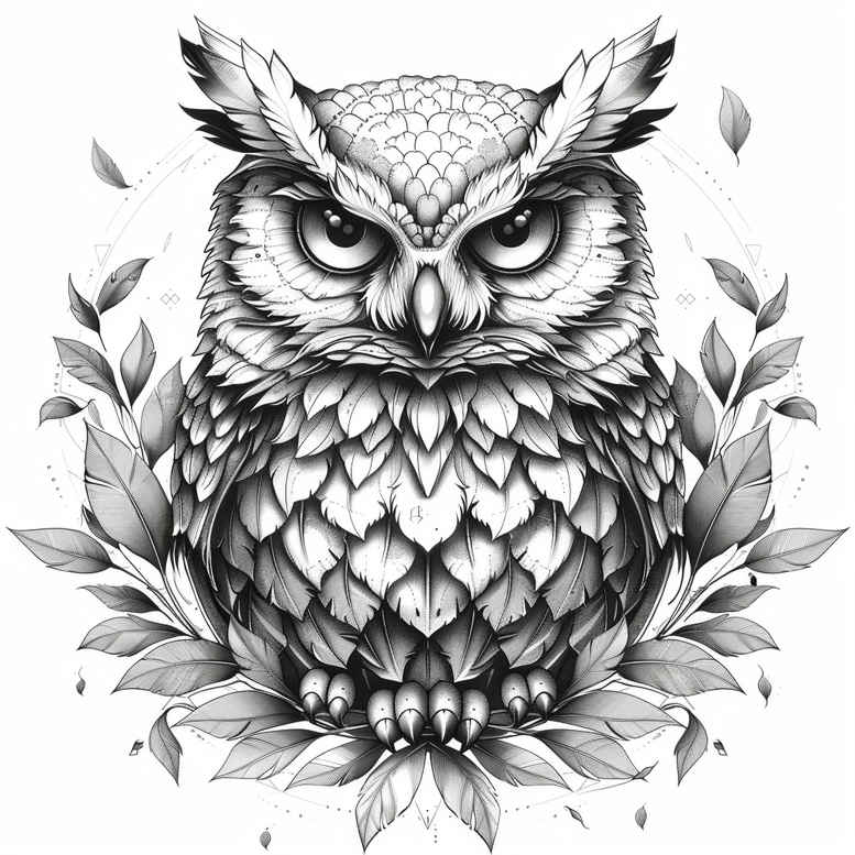 owls tattoo design ideas Realism crisp detail calm meaning resilience