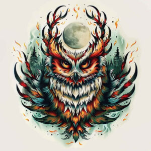 owls tattoo design ideas Realism anatomical accuracy dark background for fingers