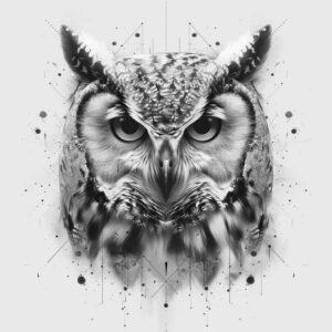 owls tattoo design ideas deep-shading dark background meaning perseverance