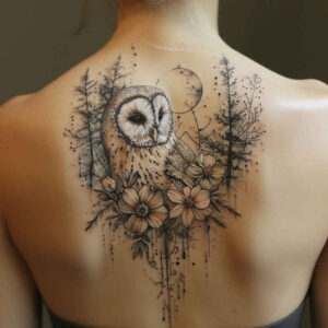 owls tattoo design ideas Surrealism morphic day for shoulder