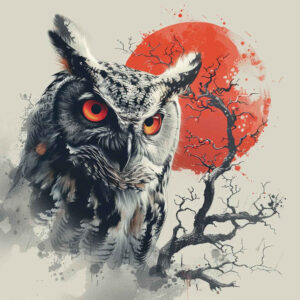owls tattoo design ideas Surrealism metamorphosis day for temple