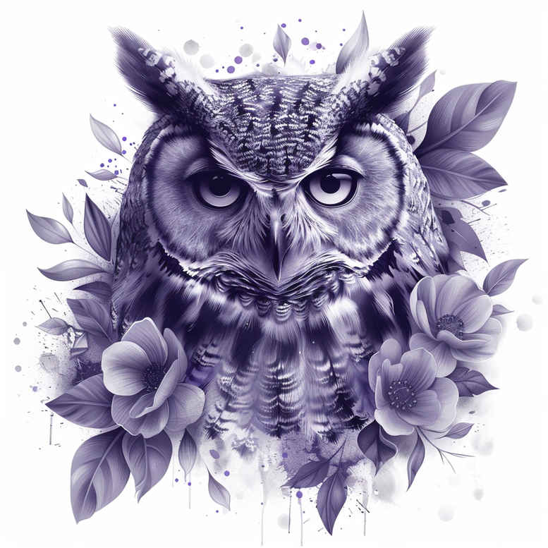 owls tattoo design ideas Surrealism fantastical daytime for spine
