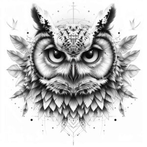 owls tattoo design ideas Realism light play daytime symbol of strength