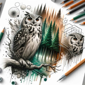 owls tattoo design ideas macro detailed feathers symbolising determination
