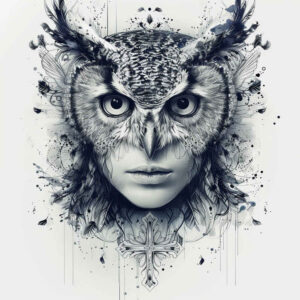 owls tattoo design ideas CGI-rendered details for ankle