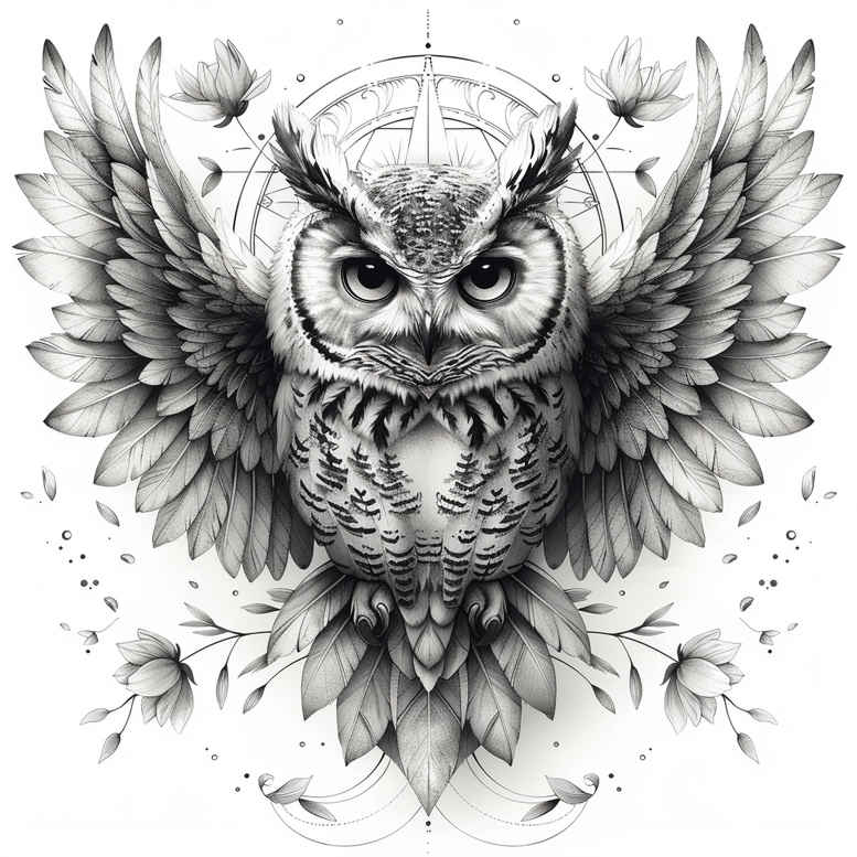 owls tattoo design ideas monochrome dynamic embodying courage