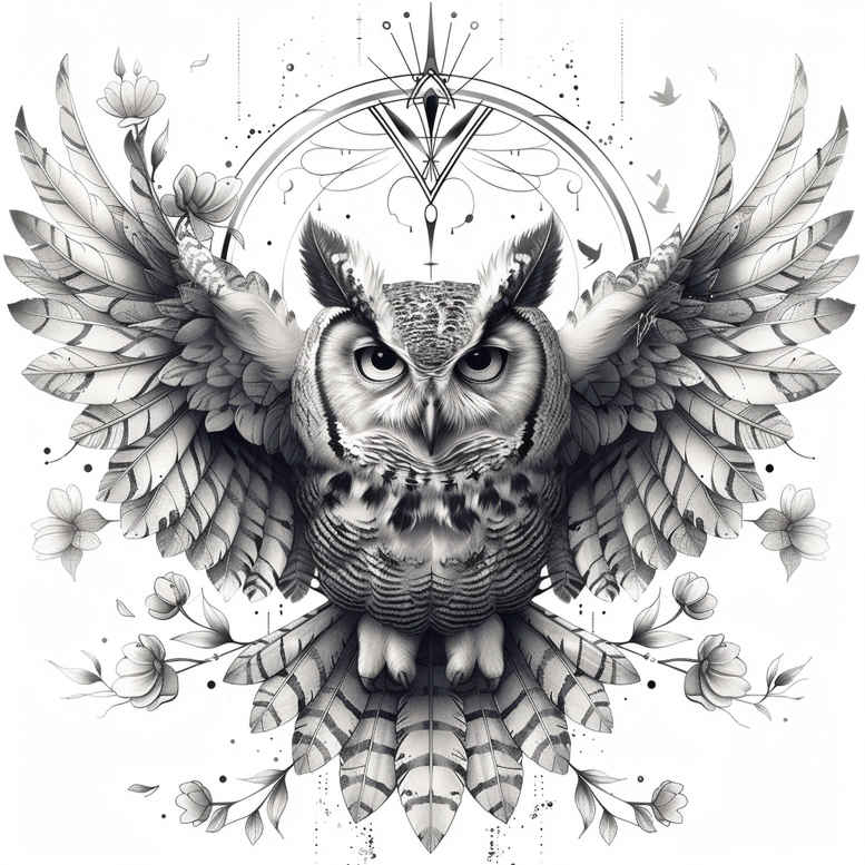 owls tattoo design ideas vivid gradients dynamic for collarbone