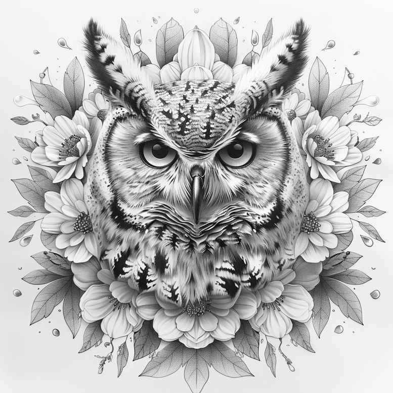 owls tattoo design ideas contrasting colors dynamic for wrist