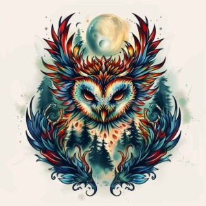 owls tattoo design ideas Surrealism illusionary dynamic represents courage