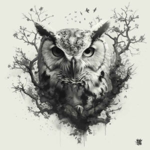 owls tattoo design ideas gradient fills dynamic represents determination
