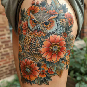owls tattoo design ideas textured shading dynamic shows strength