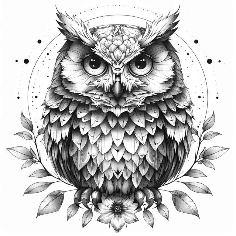 owls tattoo design ideas refined color palette expressive embodying determination