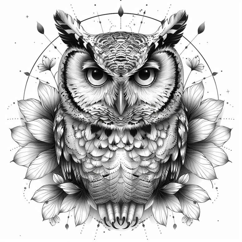 owls tattoo design ideas Realism realistic lighting expressive for lower back