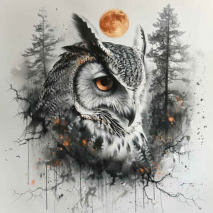 owls tattoo design ideas Neotraditional dynamic color eyes for inner arm