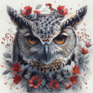 owls tattoo design ideas Surrealism fantastical eyes for shin