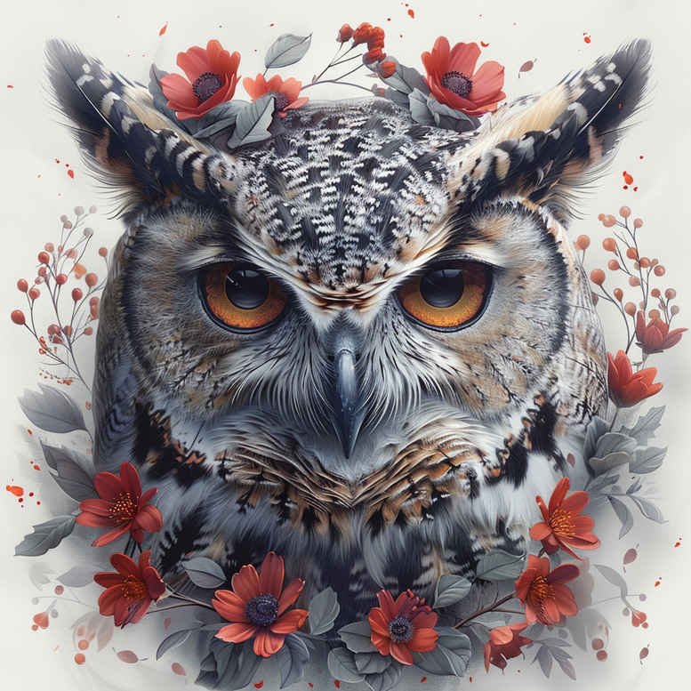 owls tattoo design ideas Surrealism fantastical eyes for shin