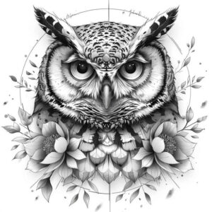 owls tattoo design ideas Realism smooth gradients feather details stands for strength