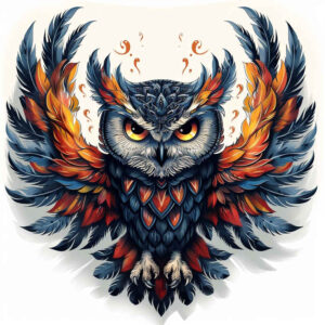 owls tattoo design ideas Surrealism visual paradox feather details symbol of determination