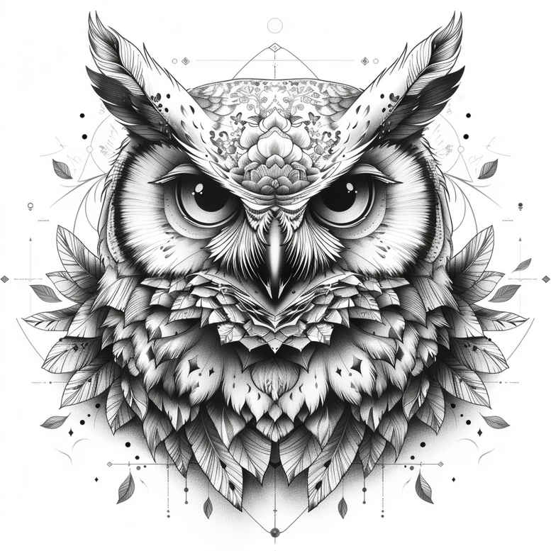 owls tattoo design ideas Realism visual truth feathers for lower thigh