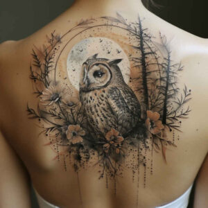 owls tattoo design ideas soft-focus intelligence stands for determination