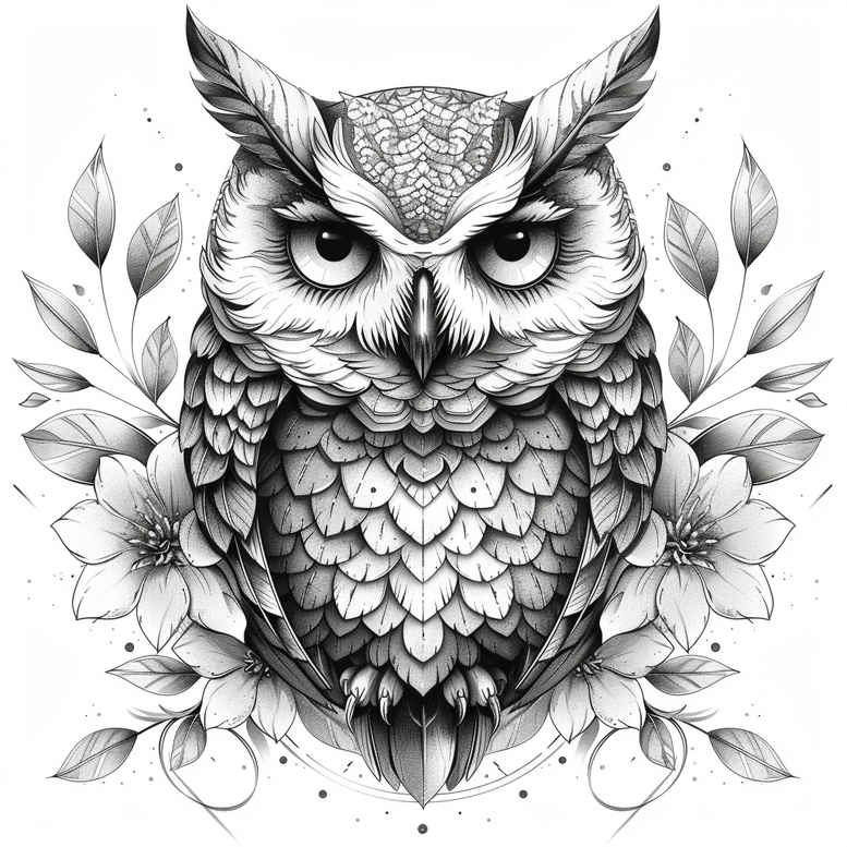 owls tattoo design ideas Surrealism distorted reality intelligence symbol of resilience