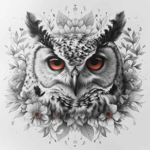 owls tattoo design ideas Realism transparent layer light and shadow for arm